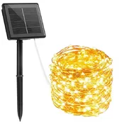 LED luči s solarno ploščo - 20m (200 LED žarnic) - Topla bela KP36358