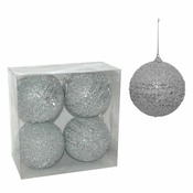 Novogodišnji ukrasI srebrni/ set 1/4