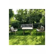 HANAH HOME Baštenska garnitura Nergiz Mermer 3+1+1 Grey