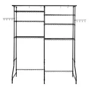 VEVOR Polica za shranjevanje pralnice 6 nivojev 1610x555x1965 mm črna