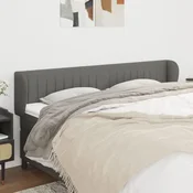 Vidaxl vidaXL Vzglavje s krilci temno sivo 183x23x78/88 cm blago