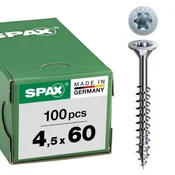 SPAX vijak z ugr.gl. 4.5 x 60 DN, torx 20 Wirox s certifikatom,majhno pak.