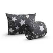 Set cjelogodišnjeg prošivenog popluna 140x200 cm od šupljeg vlakna s jastukom 70x90 cm DREAM STAR, siva