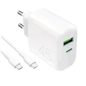 PROMATE PURO USB-C USB-A STENSKI POLNILEC ZA PRENOSNIK, TELEFON, TABLIČNI RAČUNALNIK, MOČ 45 W, (5000257385)