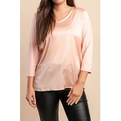 Bluza v imitaciji satena, roza