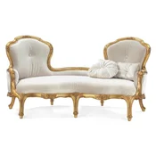 Casa Padrino luxury baroque sofa gray/gold - Magnificent baroque style living room sofa - Luxury living room furniture in baroque style - Baroque furniture - Luxury Quality - Made in Italy