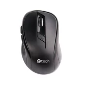 C-TECH Miška WLM-02/Ergonomska/optična/desnoročna/1 600 DPI/Wireless USB/črna