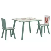 Homestar Otroški komplet mize in stola 60x60x44 cm zelene barve