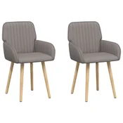 Trpezarijske stolice 2 pcs Tkanina Sivosmeda