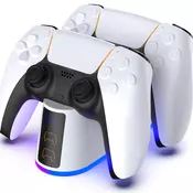Dual brzi punjač s LED RGB osvjetljenjem i USB-C priključkom za PS5 kontrolere