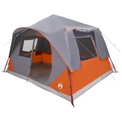 vidaXL Takojšnji šotor s streho Siva in oranžna 365 x 380 x 200 cm