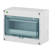 Nadometna razdelilna omarica HERMETICA 1x8+2 PE+N modula, dimljena vrata IP65