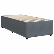 Vidaxl Posteljni okvir brez vzmetnice temno siv 100x200 cm žamet