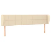 Vidaxl Vzglavje z ušesi krem 163x23x78/88 cm blago