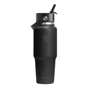 Wide Straw water bottle, stainless steel, 950 ml, Black - Hydro Flas
