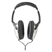 Žične slušalke NEDIS/ ušesne/ regulacija glasnosti/ kabel 6 m/ črno-srebrne