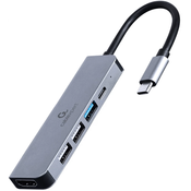 CABLEXPERT Adapter USB-C 5-v-1 3xUSB, HDMI, PD