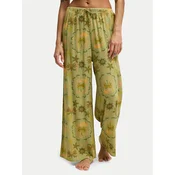 Billabong Hlače iz tkanine Beach Spirit EBJNP00141 Zelena Wide Leg