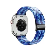 FORCELL Pas za Apple Watch Forcell F-Design FA04 s plastičnim zaponko v marmoriranem vzorcu, 38/40/41 mm, modra barva