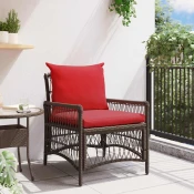 Vrtna stolica s jastukom Smeda 73 x 61 x 77 cm poliratan