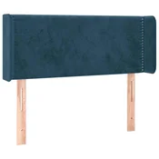 Vidaxl Vzglavje z ušesi temno modro 103x16x78/88 cm žamet