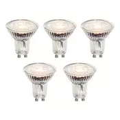 Komplet 5 GU10 50mm zatemnitvenih LED žarnic prozornih 4,9W 430 lm 2700K