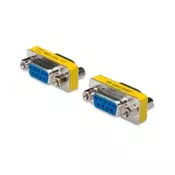 Gender Changer, D-Sub9 metal housing, F/F, with Hex screws + nut