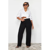 Trendyol Curve Ženske pantalone Tbbss24Ar00000, Crne