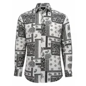 Radwa Srajca Mens Viscose multicolor pattern shirt naravno bela