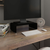 Greatstore Stojalo za TV/Računalniški Zaslon Črno Steklo 40x25x11 cm