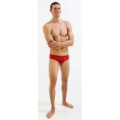 Mens swimsuit finis brief solid red 34