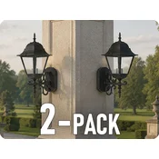 V-TAC Stenska svetilka 1x E27, črna, IP44/2-PACK!