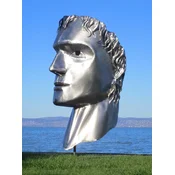Casa Padrino XXL stainless steel garden decorative sculpture head silver H. 213 cm