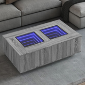 Stolic s beskonacnim LED svjetlima boja hrasta 116x69x40 cm
