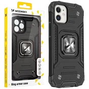 WOZINSKY Wozinsky Ring Armor hibridni oklepni ovitek za iPhone 14 Plus + magnetni nosilec črne barve