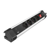 Logilink produžni kabl 4 mesta, 1 x USB A, 1 x USB C, prekidac, stalak, 1.5m, aluminium