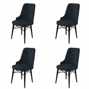 HANAH HOME Set 4 stolice Pare Anthracite Black