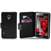 Cadorabo Cadorabo Ohišje, združljivo z LG OPTIMUS L7 II v oksid črna - Zaščitni ovitek iz teksturiranega umetnega usnja in žep za kartice, (20562312)