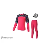 Sensor Merino Impress otroški komplet, magenta/floral (150)