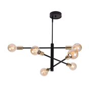 Viseci luster ONYX 6xE27/60W/230V crna/zlatna
