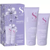 Alfaparf Milano Semi di Lino Smooth Minisize Kit potovalni set za kozmetiko za neobvladljive lase