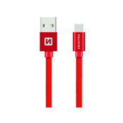 Swissten podatkovni kabel Textile Usb / Usb-C 0,2 M Red