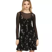 Ženska obleka KILLSTAR - Tenebris Chapel - Black/Grey - KSRA014379