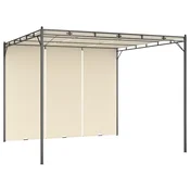 Vidaxl Vrtni paviljon s stransko zaveso 3x3x2,25m krem