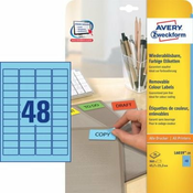 AVERY ZWECKFORM etikete za označevanje, odstranljive modre 45,7 x 21,2 mm - L6039-20