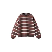 MANGO KIDS Majica rjava/čokolada/bela