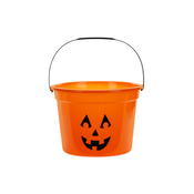 Halloween vedro v obliki buče za sladkarije, oranžno, 20,5 x 15 cm
