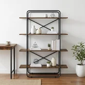 vidaXL Knjižna polica 4 ravni 100 x 35 x 140 cm PB Dimljen hrast