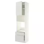 METOD / MAXIMERA Visoki element za ugradne uredaje, bela/Aspudden svetlosiva, 60x60x240 cm