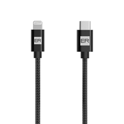 ER POWER Kabel USB-C/Svetloba 120 cm črn